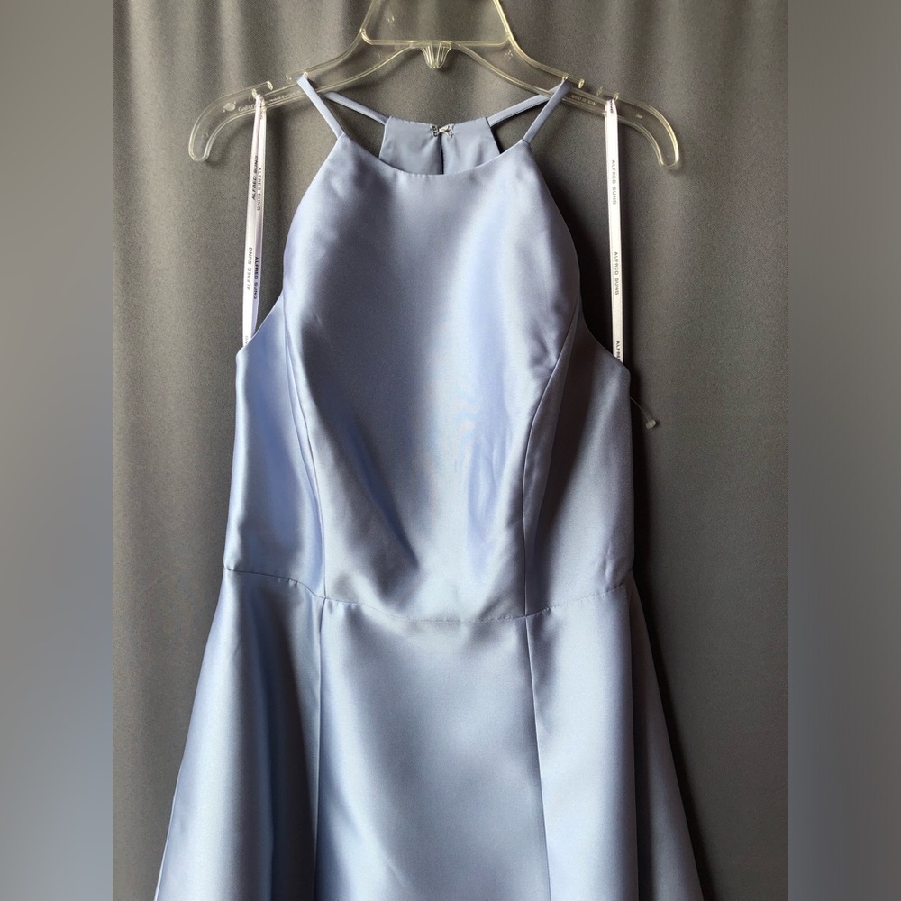 Alfred Sung Satin Gown, Sz 8R: 37” Bust;29”waist;39”hips(around),New, cloudy - Picture 7 of 8